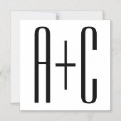 Invitation Magnétique Initiales élégantes de couples modernes | Blanc et (Recto)