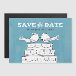 Invitation Magnétique Inséparables sur Mariage Gâteau Enregistrer la dat