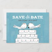 Invitation Magnétique Inséparables sur Mariage Gâteau Enregistrer la dat (Recto)