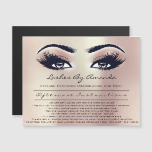 Invitation Magnétique Instructions de soins postérieurs Lashes Extension