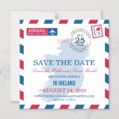 Invitation Magnétique Irlande Airmail Enregistrer la date (Recto)