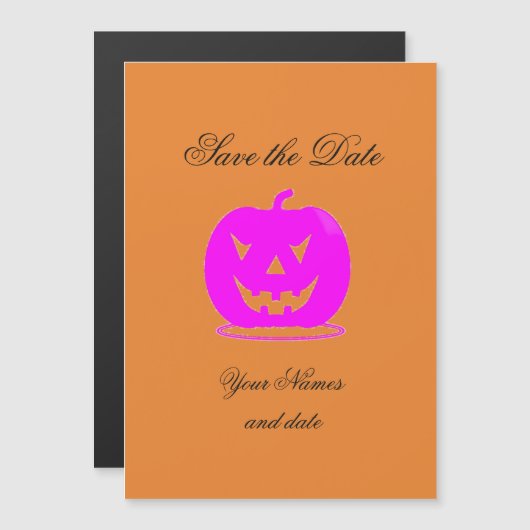 Invitation Magnétique Jack rose olantern Halloween Thunder_Cove (Devant / Derrière)