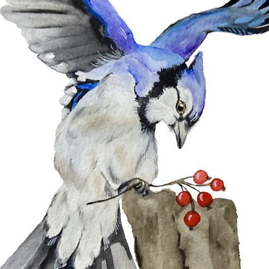 Invitation Magnétique Jay bleu d'oiseau de la forêt