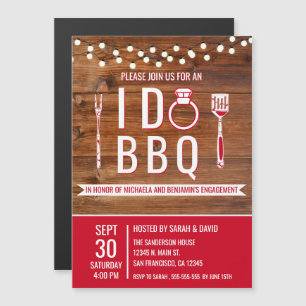 Invitation Magnétique Je fais BBQ Rustic Engagement Partie Couples Douch