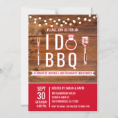 Invitation Magnétique Je fais BBQ Rustic Engagement Partie Couples Douch (Recto)