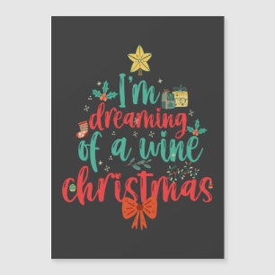 Invitation Magnétique Je rêve d'un Noël de Vin Funny Xmas Tree