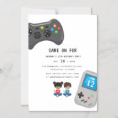 Invitation Magnétique Jeux vidéo fête d'anniversaire (Recto)