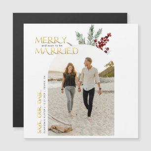 Invitation Magnétique Joyeux Noël Futurs Mariés Save The Date M
