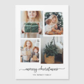 Invitation Magnétique Joyeux Noël | Modern Four Photo Collage (Devant)