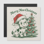 Invitation Magnétique Joyeux Noël Moo (Devant / Derrière)