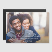 Invitation Magnétique Joyful Fun Photo Wedding Enregistrer la date (Devant / Derrière)