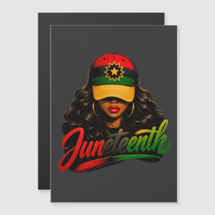 Invitation Magnétique Juneteenth Femmes Afro Noires Mélanine Liberté 186