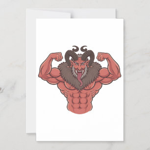 Invitation Magnétique Krampus Noël Flexion Musculaire Fitness Effrayant