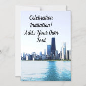 Invitation Magnétique La photo de Chicago Skyline allégée (Recto)