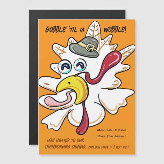 Invitation Magnétique L'Action de grâces drôle Turquie 2025 (Devant / Derrière)