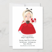 Invitation Magnétique Ladybug Princess Fairy Tale Anniversaire (Recto)