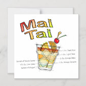 INVITATION MAGNÉTIQUE L'ART DE LA RECETTE DE MAI TAI COCKTAIL (Recto)