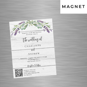 Invitation Magnétique Lavande de bois de verdure code QR luxe mariage