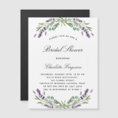Invitation Magnétique Lavande fleurie eucalyptus luxe nuptiale douche (Devant / Derrière)