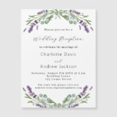 Invitation Magnétique Lavande verdure violet luxe réception de mariage (Devant)
