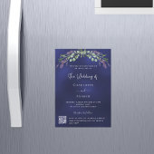 Invitation Magnétique Lavande vert bleu QR RSVP mariage de luxe