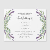 Invitation Magnétique Lavande violet florales verdure luxe mariage (Devant)