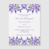 Invitation Magnétique Lavande violet floraux aquarelle luxe mariage (Devant)