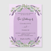 Invitation Magnétique Lavande violet rose verdure arche luxe mariage (Devant)