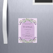 Invitation Magnétique Lavande violet rose verdure arche luxe mariage