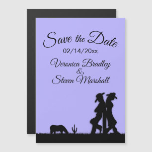 Invitation Magnétique Lavender Western Thème Enregistrer la date