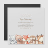 Invitation Magnétique Le Baby shower des animaux des bois (Devant / Derrière)