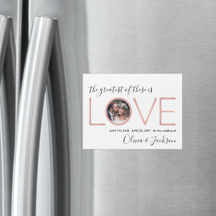 Invitation Magnétique Le plus grand d'entre eux est Love Wedding Save Da