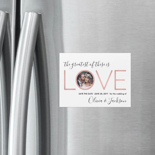 Invitation Magnétique Le plus grand d'entre eux est Love Wedding Save Da