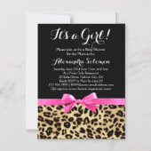Invitation Magnétique Leopard Hot rose Bow C'est un Baby shower Safari f (Recto)