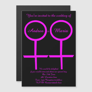 Invitation Magnétique Les amoureux lesbiennes mariage magnétique personn