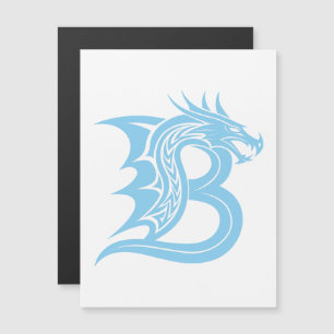 Invitation Magnétique Lettre B de style dragon, Alphabet Dragon, Monogra