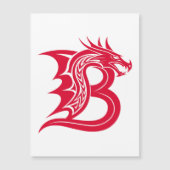 Invitation Magnétique Lettre B de style dragon, alphabet du dragon, mono (Devant)