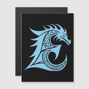 Invitation Magnétique Lettre E de style dragon, alphabet du dragon, mono