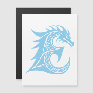 Invitation Magnétique Lettre E de style dragon, alphabet du dragon, mono
