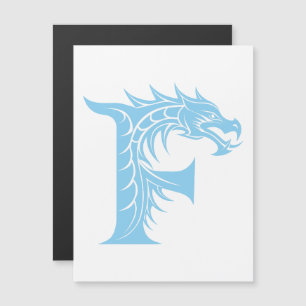 Invitation Magnétique Lettre F de style dragon, alphabet du dragon, mono