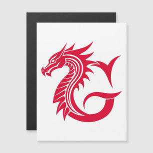Invitation Magnétique Lettre G de style dragon, alphabet du dragon, mono