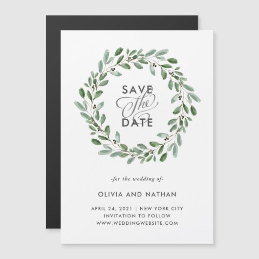 Invitation Magnétique Liage minimal | Mariage Enregistrer la date (Devant / Derrière)