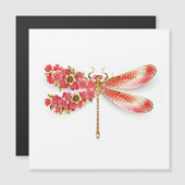 Invitation Magnétique libellule de fleurs avec sakura de bijoux (Devant / Derrière)