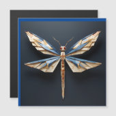Invitation Magnétique libellule origami (Devant / Derrière)
