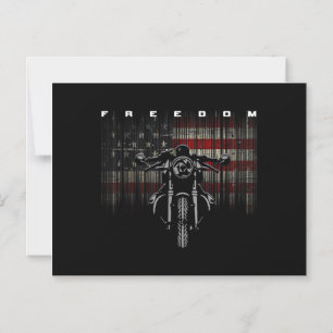 Invitation Magnétique Liberté de la moto drapeau américain
