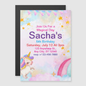 Invitation Magnétique licorne (Devant / Derrière)