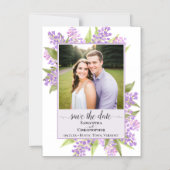 Invitation Magnétique Lilacs & Photo Lavender Wedding Enregistrer la dat (Recto)