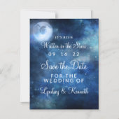 Invitation Magnétique Lunar Sky Pleine lune Étoiles Mariage Enregistrer  (Recto)