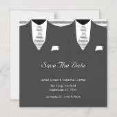 Invitation Magnétique M. et M. Gray Costume et Cravate Enregistrer la da (Recto)
