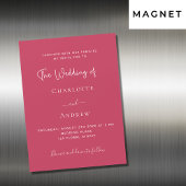 Invitation Magnétique Magenta élégant script mariage de luxe
